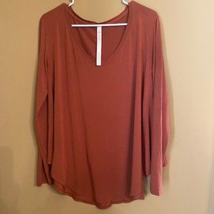 Lululemon Up for Down Time Long Sleeve Shirt - Dark Terracotta - Size 8